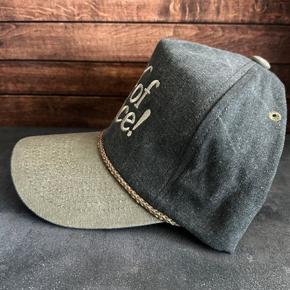 Vintage Style Stone Washed Out of Office Faded Canvas Snapback Trucker Hat