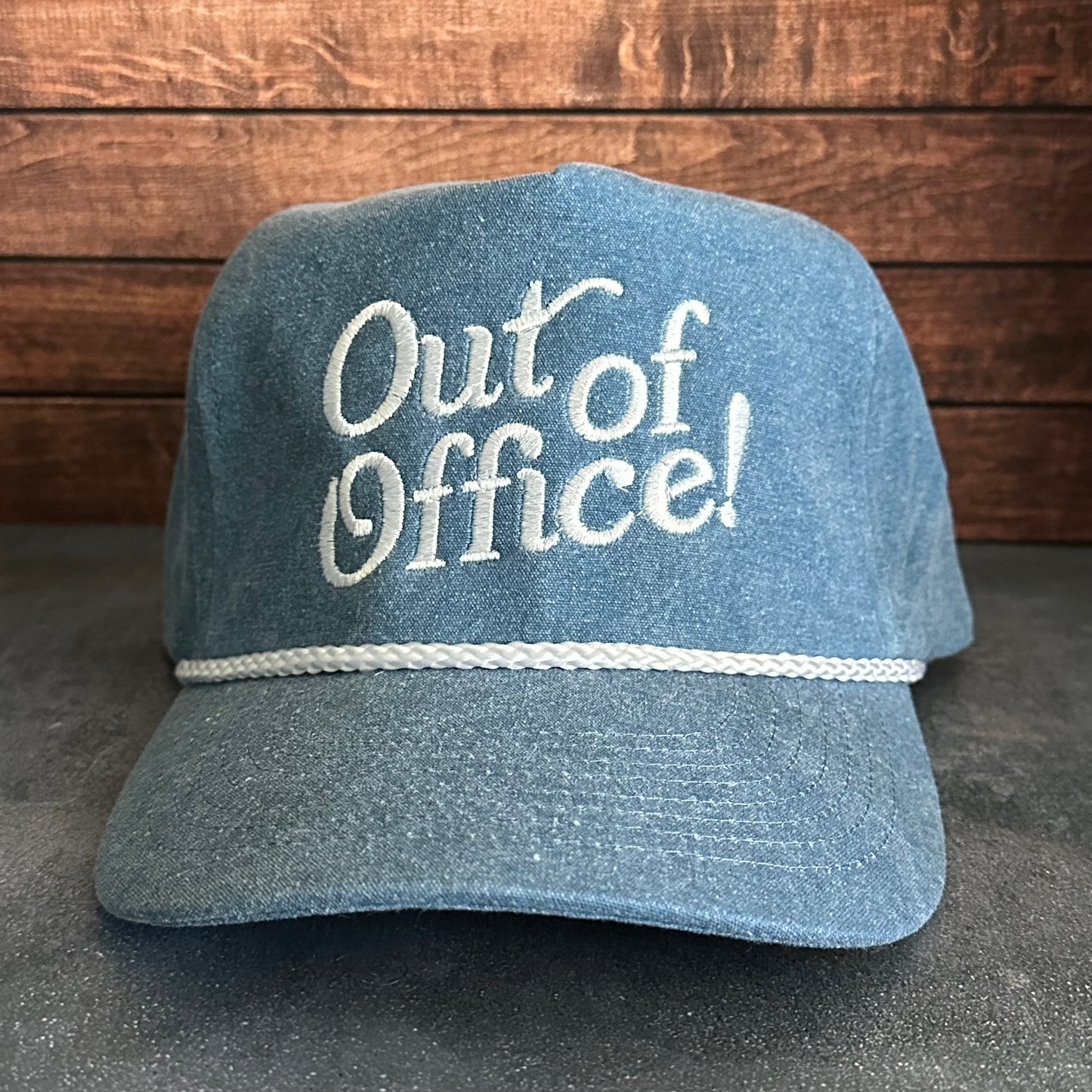 Vintage Style Out of Office Faded Canvas Snapback Trucker Hat