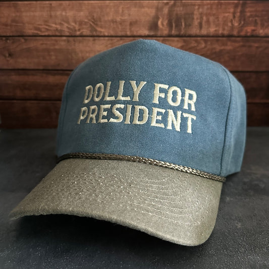 Vintage Style Dolly for President Faded Canvas Snapback Trucker Hat