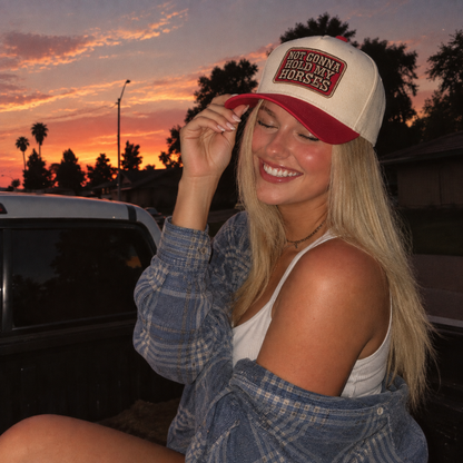 Not Gonna Hold My Horses Two Tone Canvas Trucker Hat