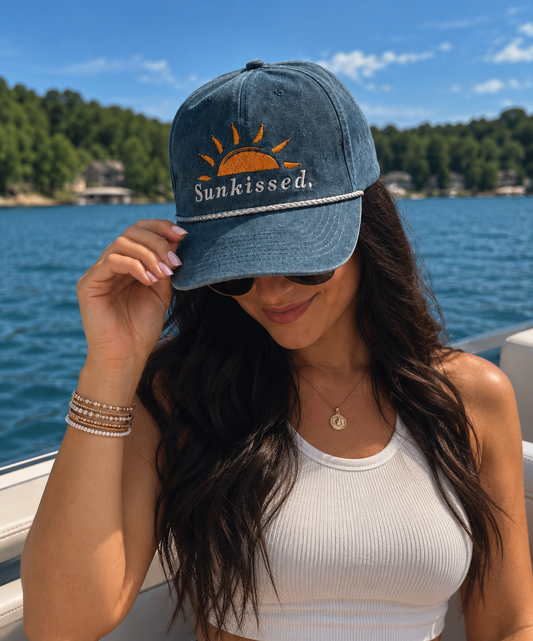 Sunkissed Vintage Style Stonewashed Trucker Rope Hat