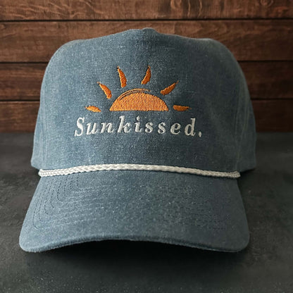 Sunkissed Vintage Style Stonewashed Trucker Rope Hat