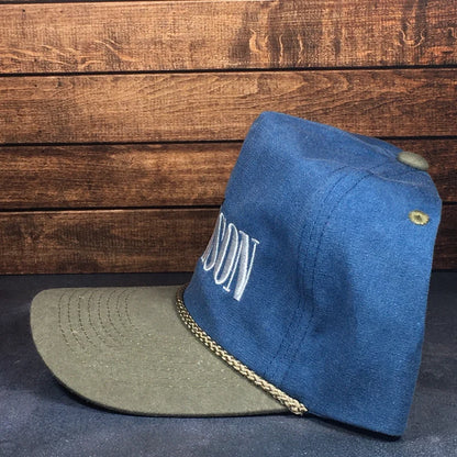 Vintage Style Alan Jackson Stitched Faded Canvas Rope Trucker Hat