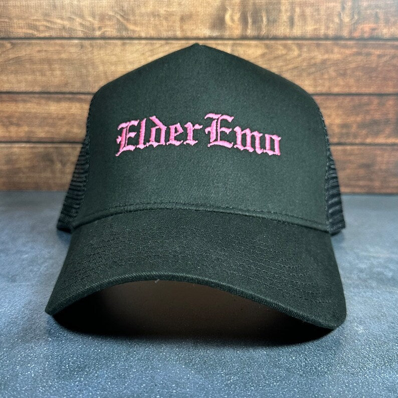 Vintage Style Mesh Back Elder Emo Trucker Hat