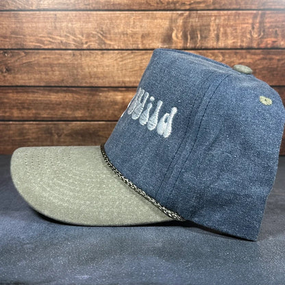 Vintage Style Stay Wild Outdoors Embroidered Faded Canvas Snapback Trucker Rope Hat for Men and Women with Free Shipping