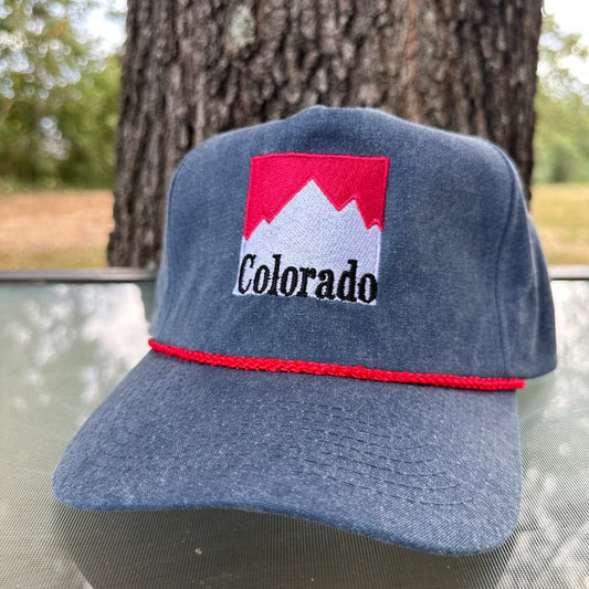 Vintage Style Colorado Outdoors Faded Canvas Snapback Trucker Rope Hat