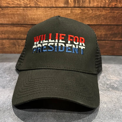 Vintage Style Willie For President Embroidered Snapback Trucker Hat for Men and Women with Free Shipping