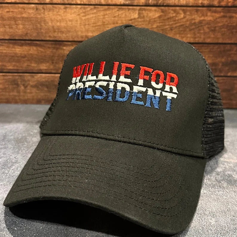 Vintage Style Willie For President Embroidered Snapback Trucker Hat for Men and Women with Free Shipping