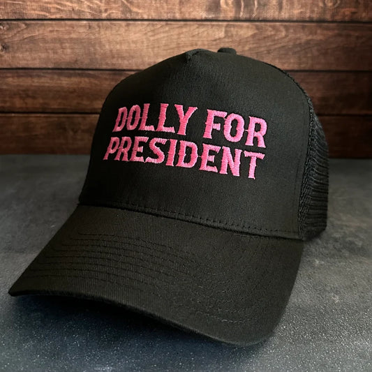 Vintage Style Dolly For President Embroidered Mesh Back Trucker Hat with Free Shipping