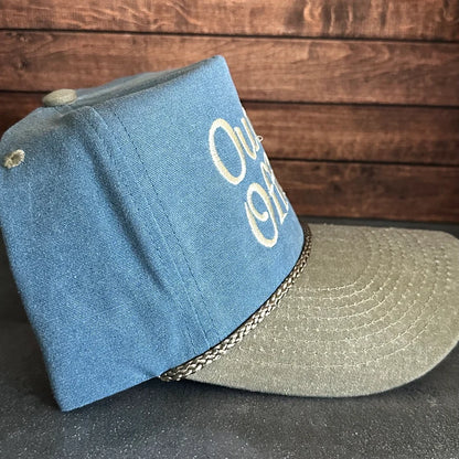 Vintage Style Out of Office Embroidered Faded Canvas Snapback Trucker Rope Hat with Free Shipping