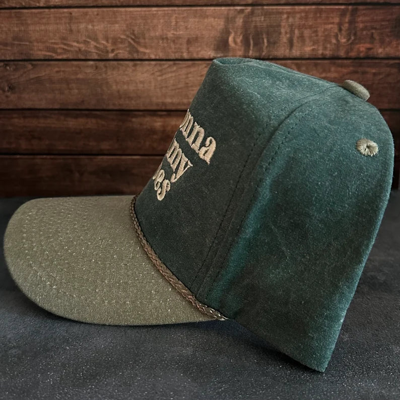 Vintage Style Not Gonna Hold My Horses Embroidered Faded Canvas Snapback Trucker Rope Hat with Free Shipping