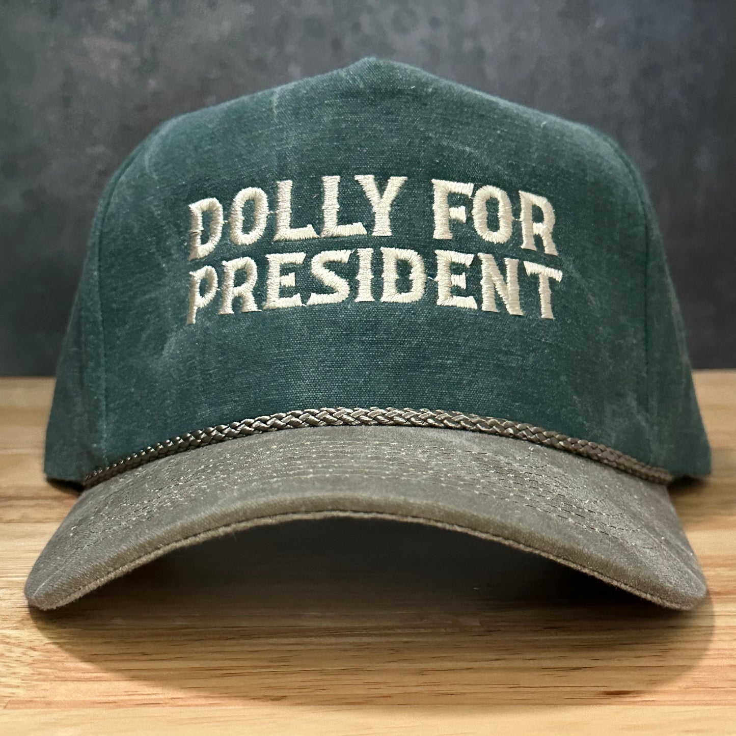 Vintage Style Dolly For President Faded Canvas Snapback Trucker Hat