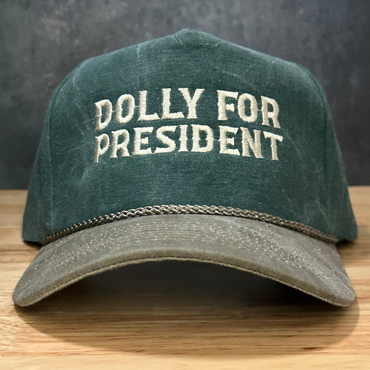 Vintage Style Dolly For President Faded Canvas Snapback Trucker Rope Hat