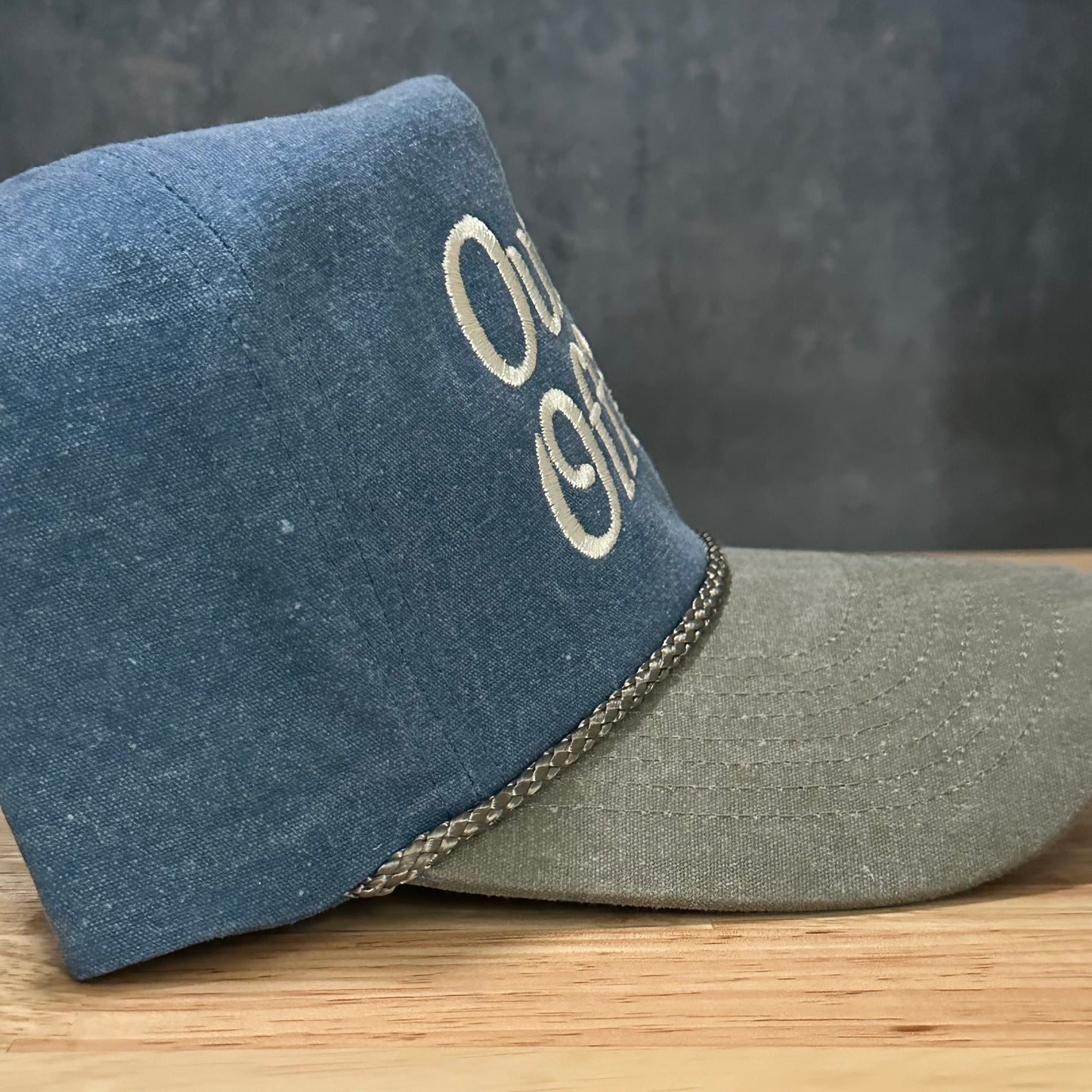 Vintage Style Out of Office Faded Canvas Snapback Trucker Rope Hat