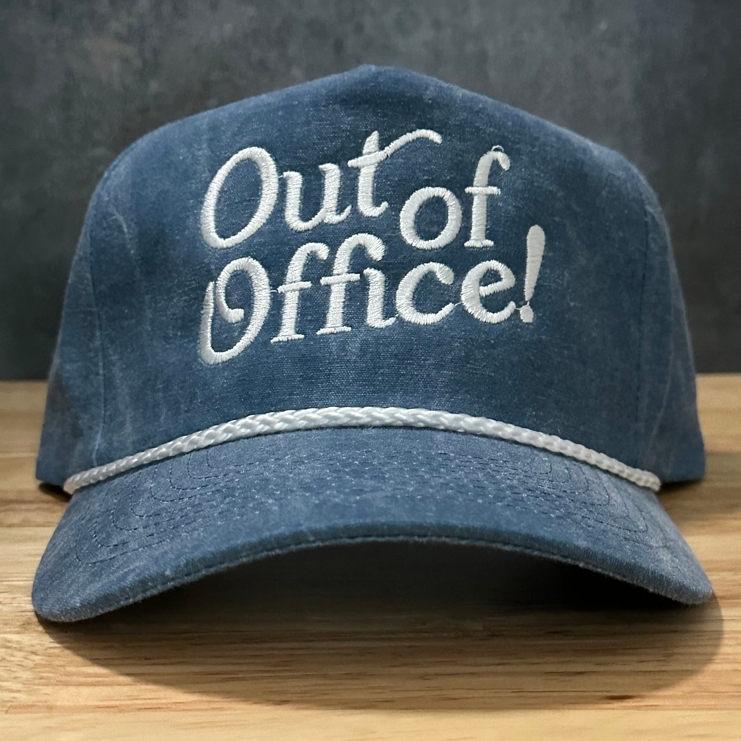 Vintage Style Out of Office Faded Canvas Snapback Trucker Rope Hat